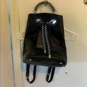 Black and blue details backpack